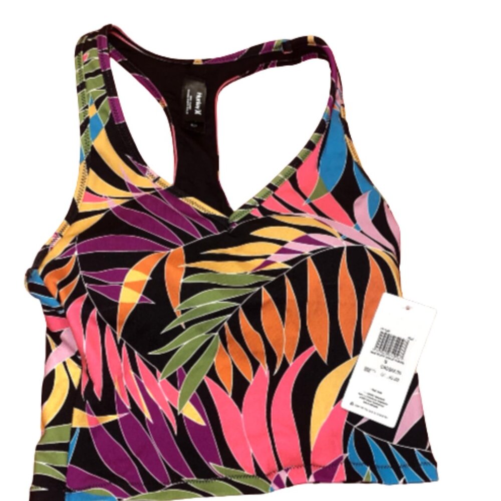 Hurley Tropic Dance Tankini Top Ladies Racerback Swimwear Size Small/Petite